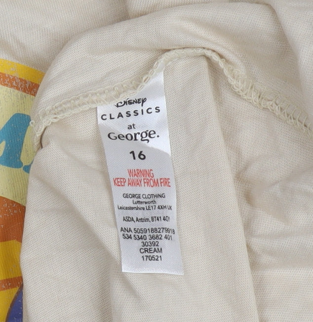 Disney Classics at George Women's Beige Ringer T-Shirt