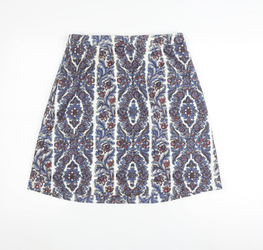 Boden Women's Multicoloured Cotton A-Line Skirt - Size 10