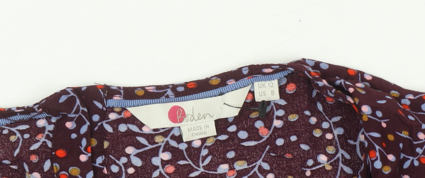 Boden Women's Multicoloured Floral Blouse UK 12