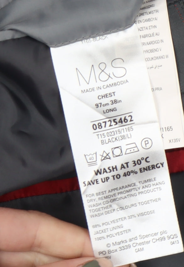 Marks and Spencer Men's Black Blazer 38 L