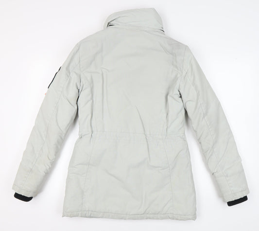 Superdry Women's White Parka Coat Size 8