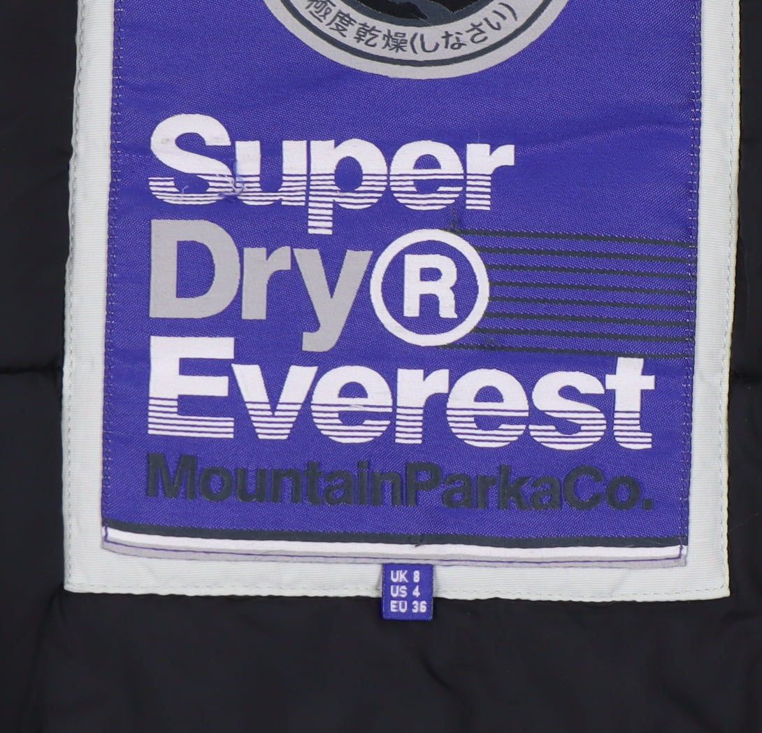 Superdry Women's White Parka Coat Size 8