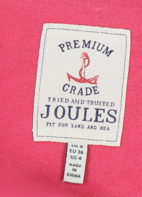 Joules Women's Pink Cotton Long Sleeve T-Shirt Size 8