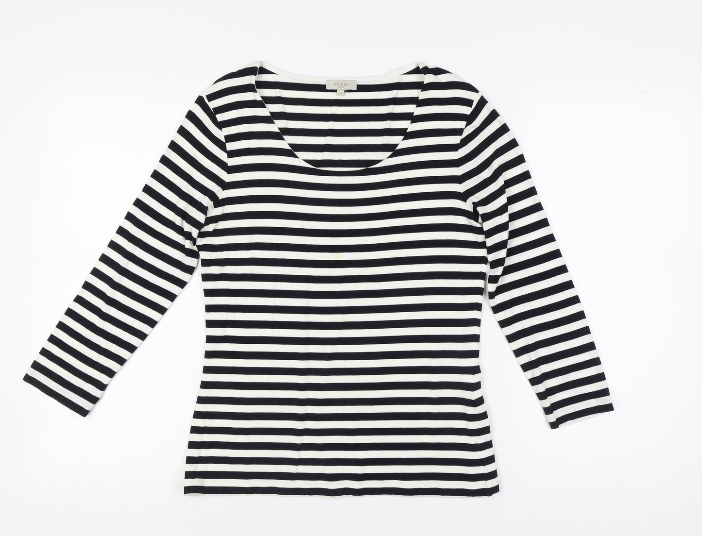 Hobbs Women's Black & White Striped T-Shirt, M