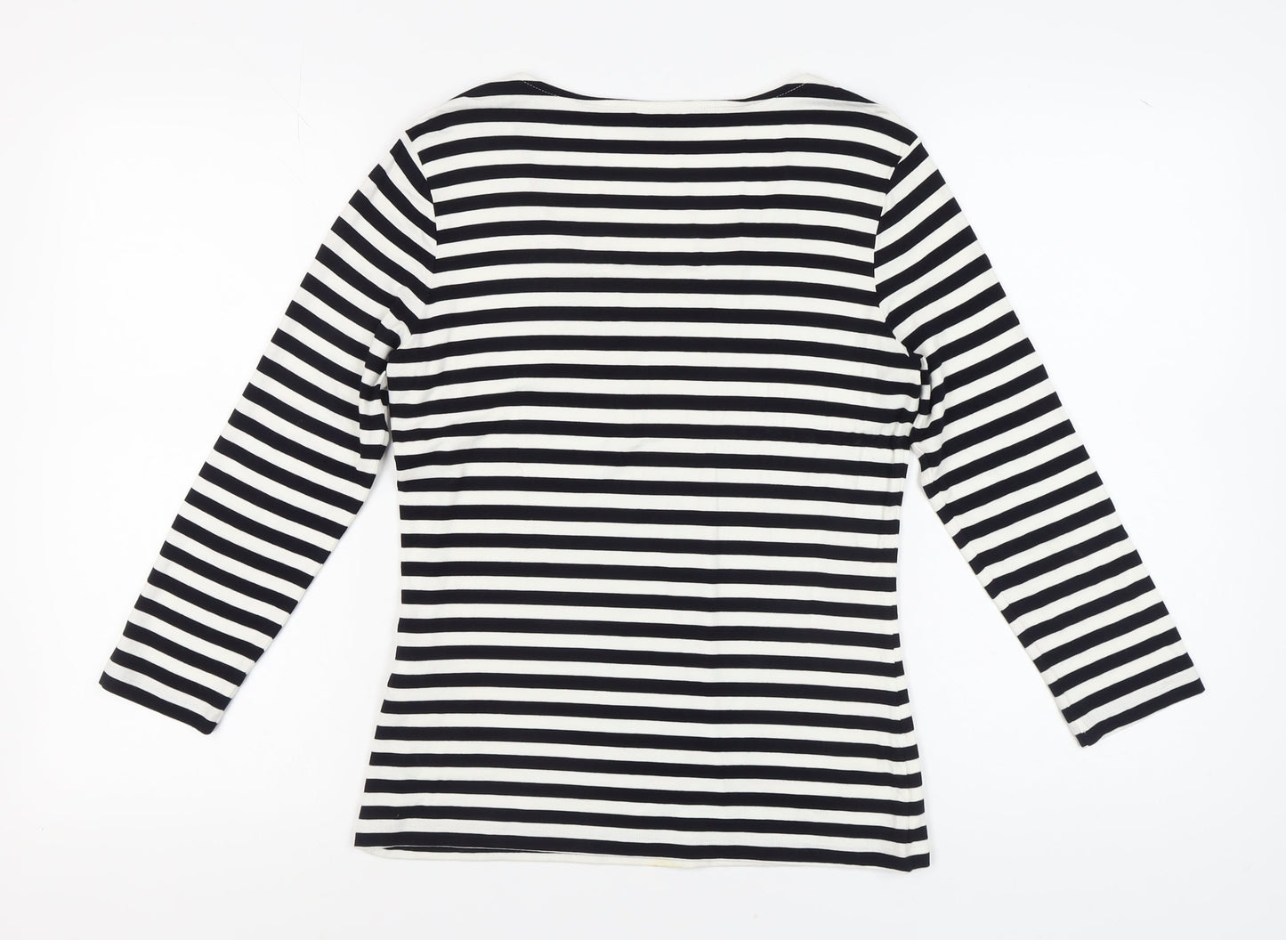Hobbs Women's Black & White Striped T-Shirt, M