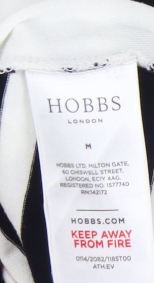 Hobbs Women's Black & White Striped T-Shirt, M