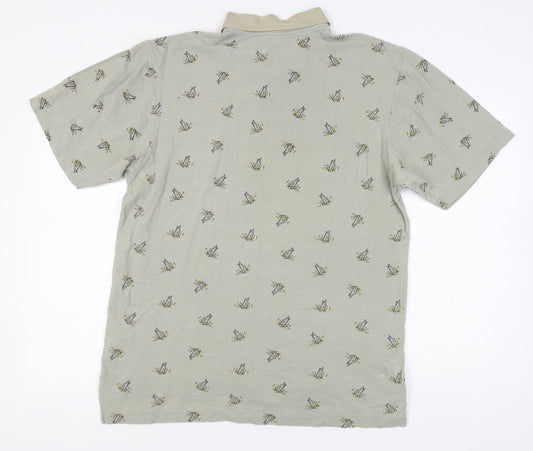 Nike Men's Grey Polo, L, Animal Print, Golf Style