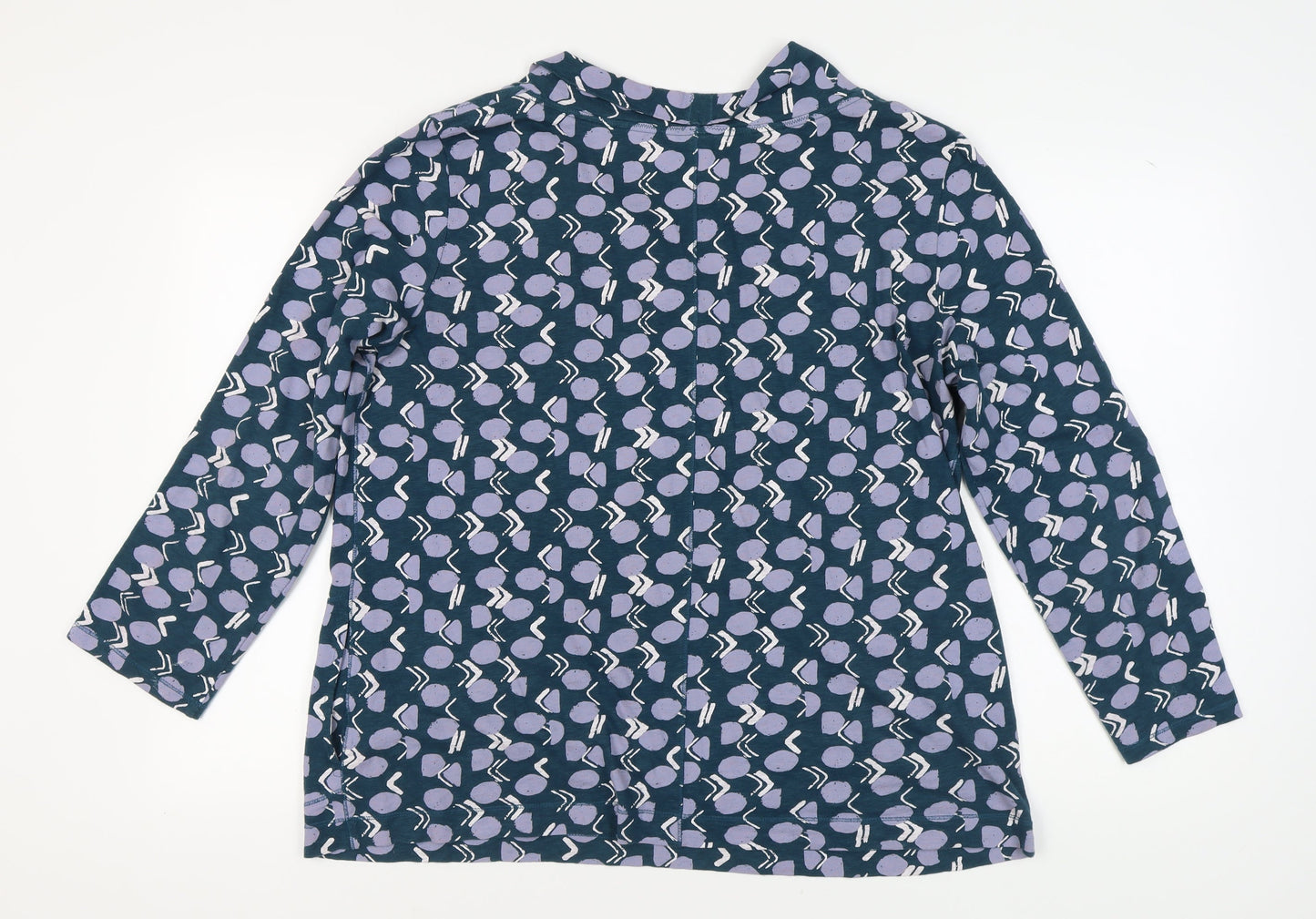 White Stuff Women's Blue Geometric Blouse Size 18