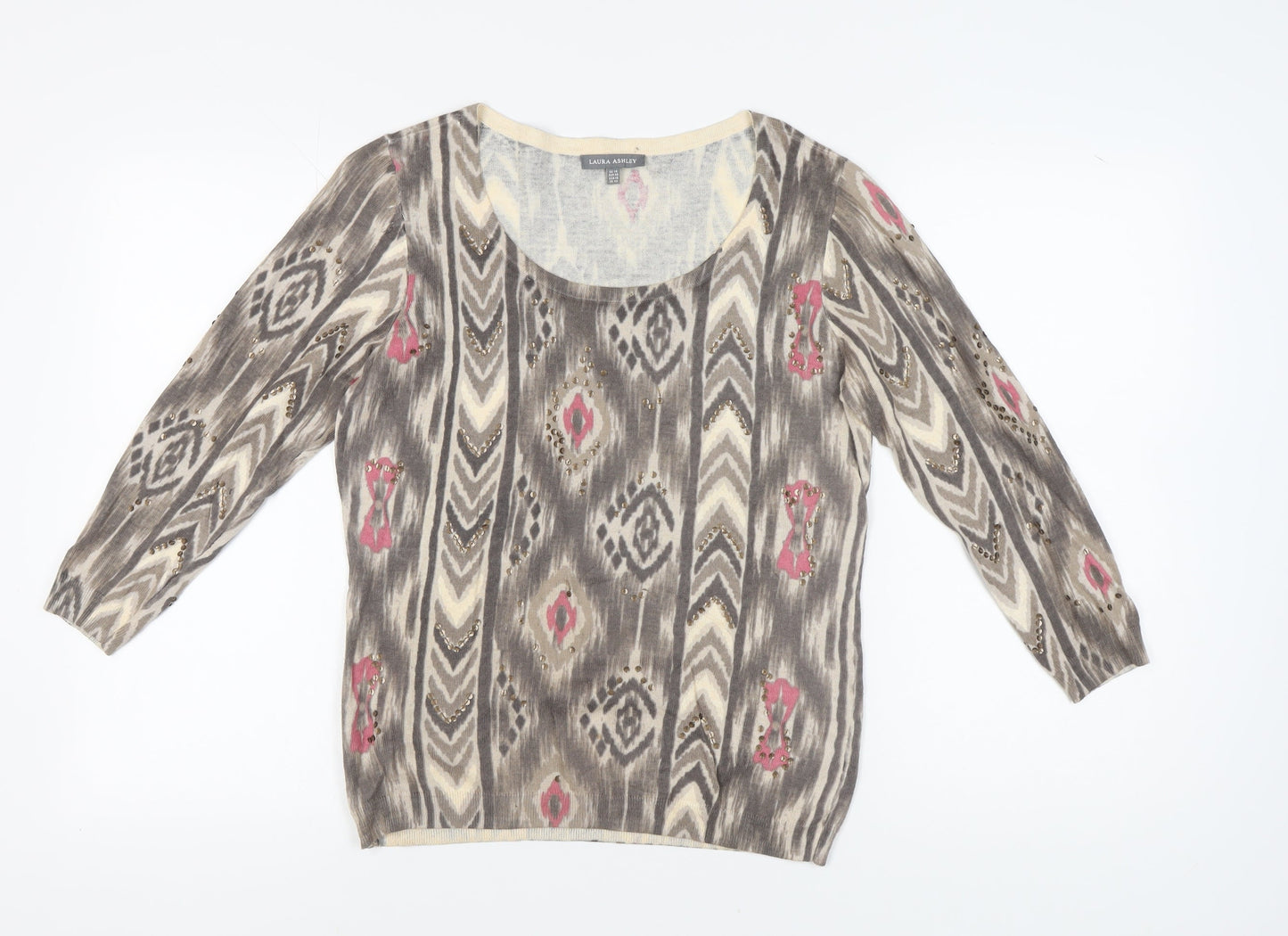 Laura Ashley Women's Multicoloured Geometric Jumper Size 14