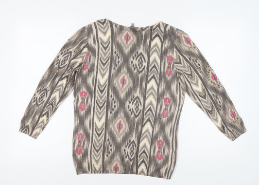 Laura Ashley Women's Multicoloured Geometric Jumper Size 14