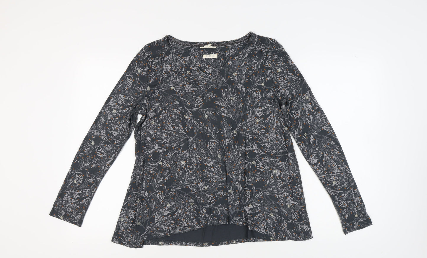 White Stuff Women's Grey Floral Tunic Top Size 12