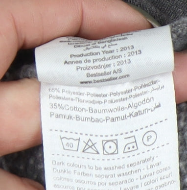 Jack & Jones Men's Grey Graphic Pullover Sweatshirt L