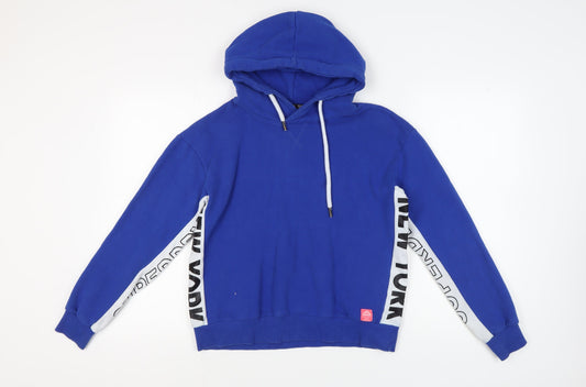 Unisex Adults UK S Regular Superdry Blue Pullover Hoodie
