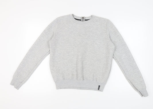 Womens UK XS Regular Superdry Grey Pullover Sweatshirt