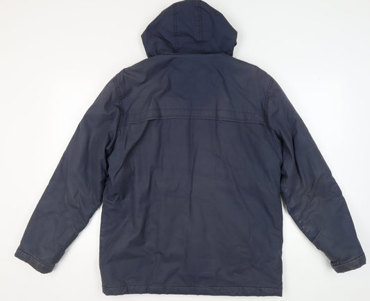 Peter Storm Men's Blue Parka Jacket Size M, Hooded