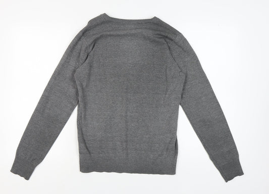 Jack & Jones Men's Grey V-Neck Pullover Size S