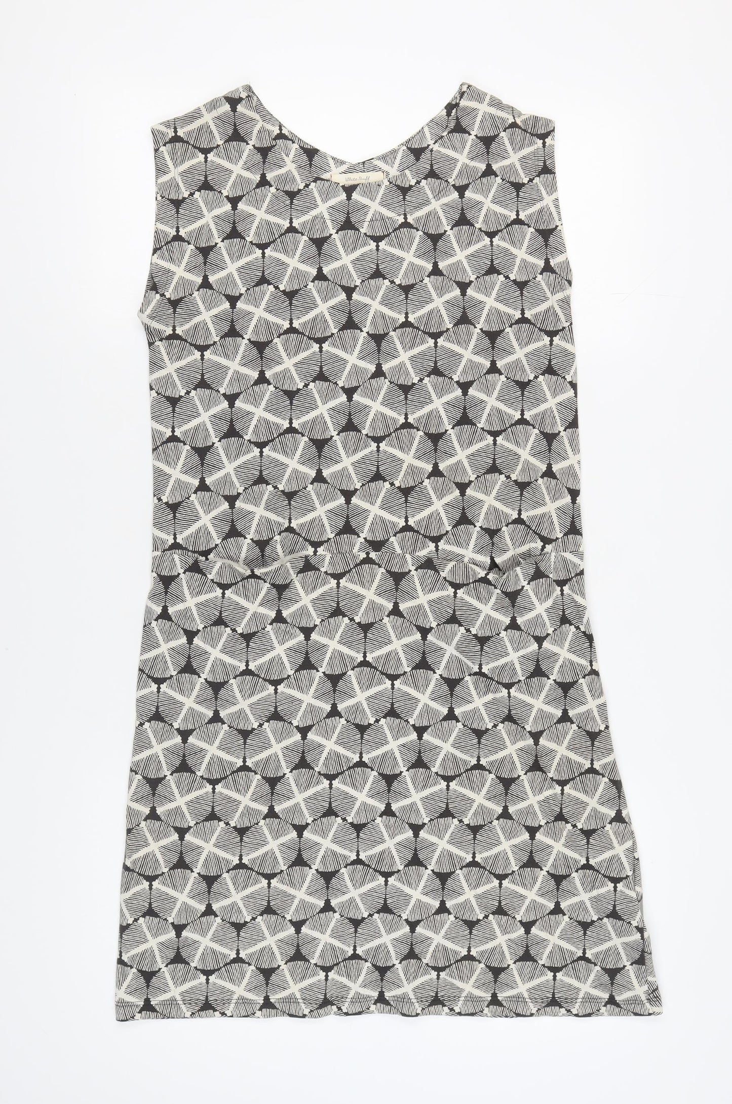 White Stuff Women's Grey Geometric Shift Dress Size 10