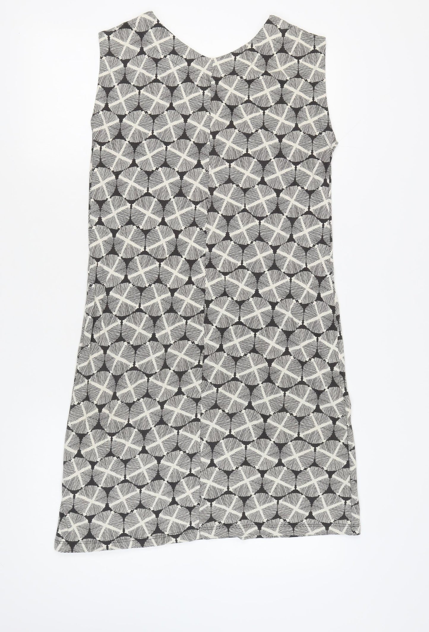 White Stuff Women's Grey Geometric Shift Dress Size 10