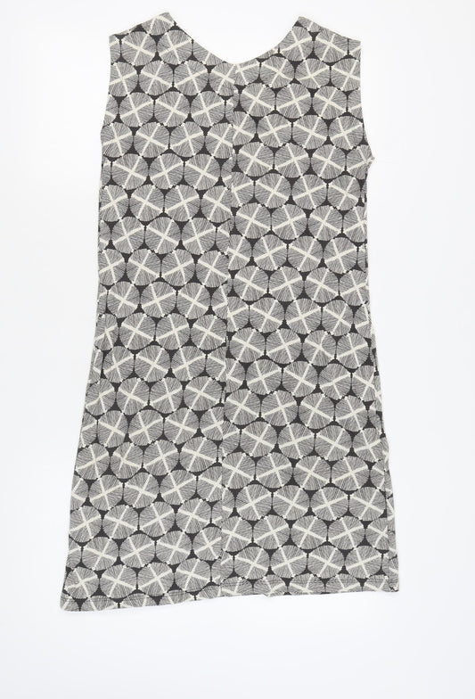White Stuff Women's Grey Geometric Shift Dress Size 10