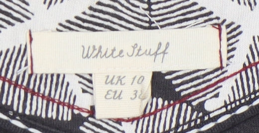 White Stuff Women's Grey Geometric Shift Dress Size 10