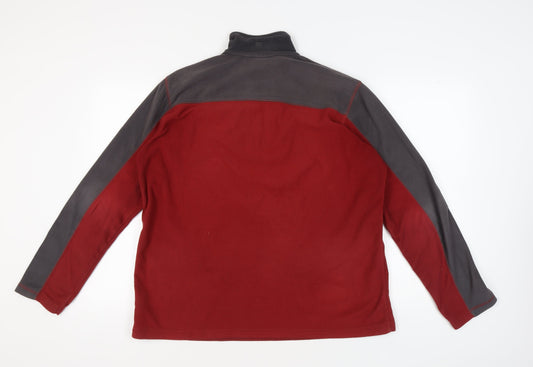 Mountain Warehouse Men's Red Fleece 1/4 Zip Sweatshirt L