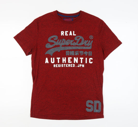 SuperDry Men's Red Graphic T-Shirt L