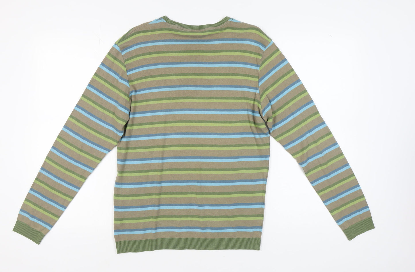 Ted Baker Men’s Multicoloured Striped Cotton T-Shirt L