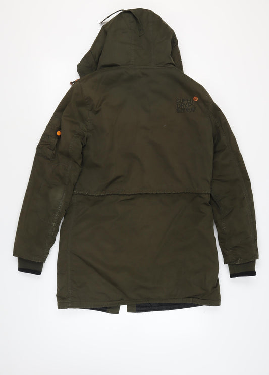Superdry Men's Green Parka Jacket Medium, Hooded, Casual