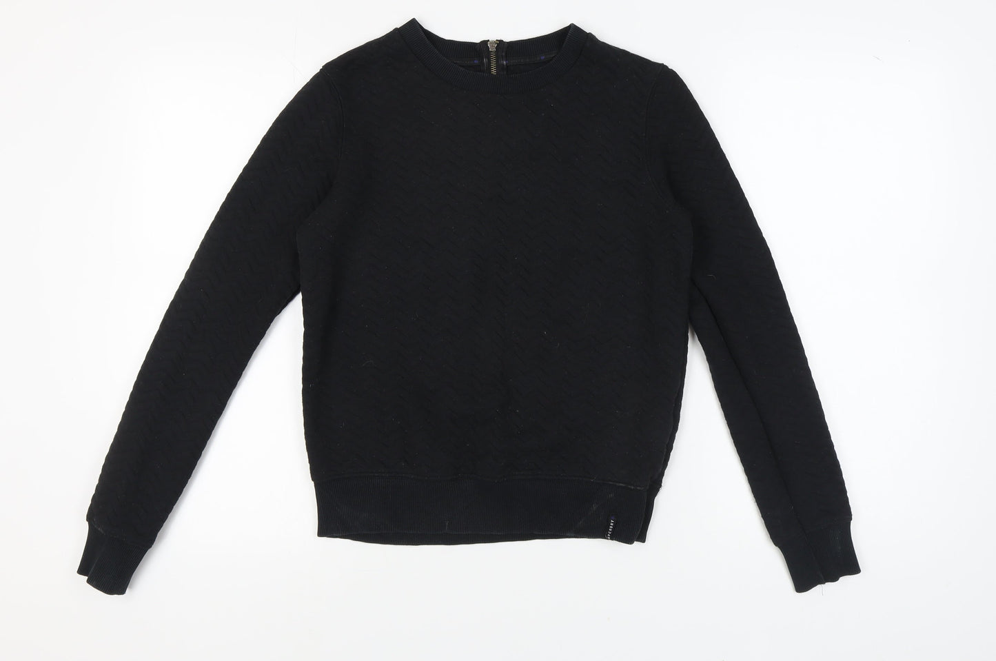 Superdry Black Women's Sweatshirt, Size S, Chevron Pattern