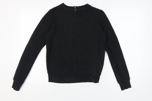 Superdry Black Women's Sweatshirt, Size S, Chevron Pattern