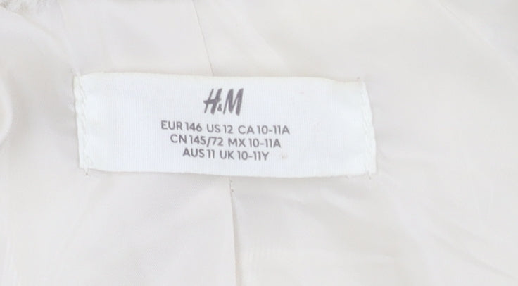 Additional view of H&M girls’ ivory bomber jacket, size 11, years