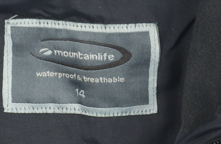 Mountainlife Women's Black Parka Jacket, Size 14, Waterproof