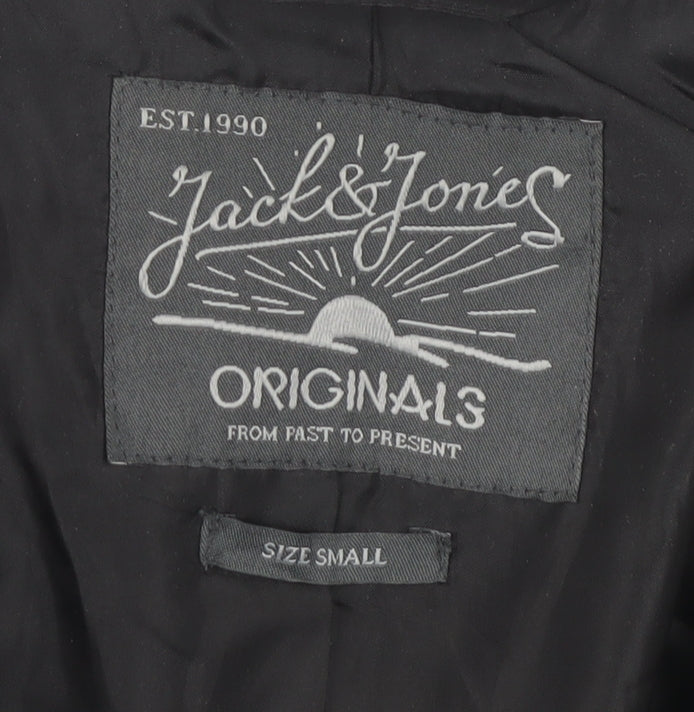 Jack & Jones Men's Black Wool Coat Size S