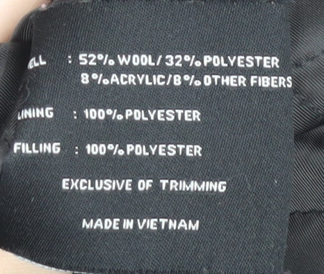 Calvin Klein Men's Black Overcoat Size 40