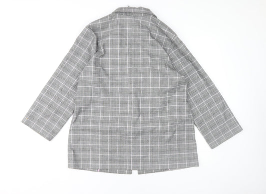 Monki Women's Grey Check Blazer