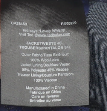 Ted Baker Men's Blue Blazer Jacket 40L