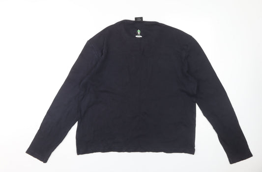 Next Men's Black Long Sleeve Graphic T-Shirt M