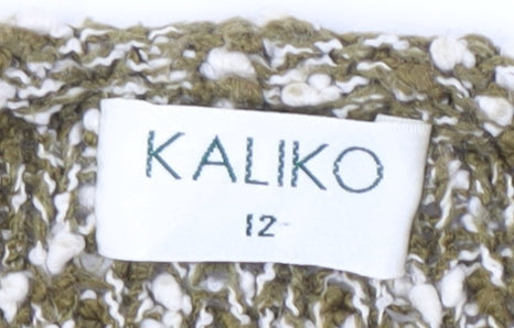 Brand and care label for Kaliko Women's Multicoloured jumper, size 12