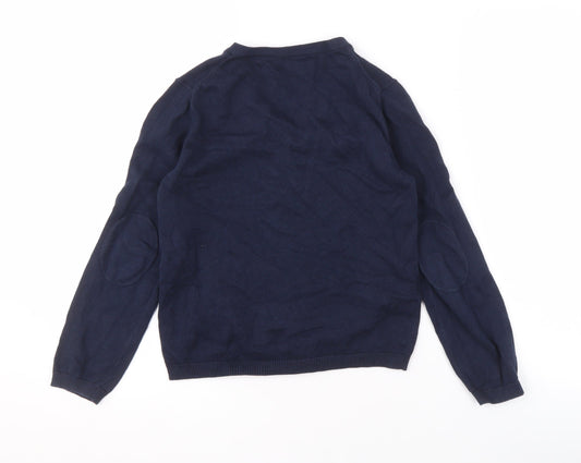 MNG Boys Blue Cardigan - Size 10 Years, V-Neck, Cotton