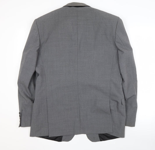 Blazer Men's Grey Jacket 44 Regular Fit, Two-Button