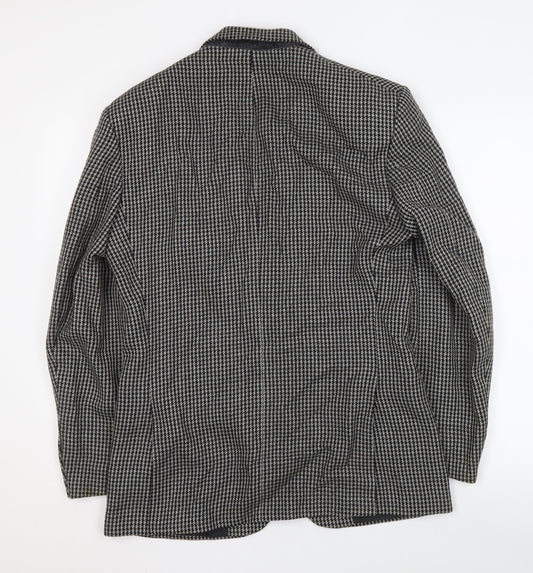 St Michael Men's Grey 36R Check Wool Blazer