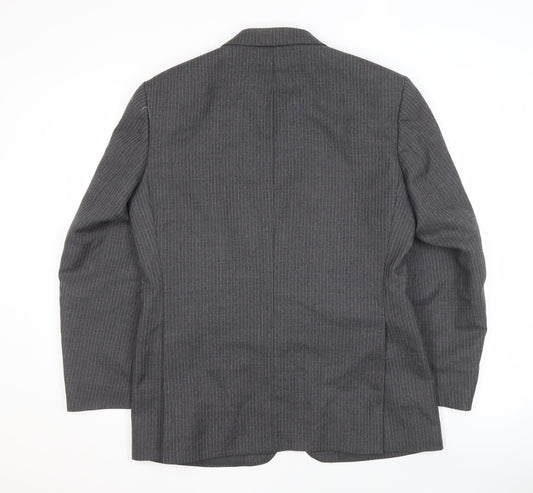 C&A Men's Grey Striped Blazer, Size 38S Formal Jacket