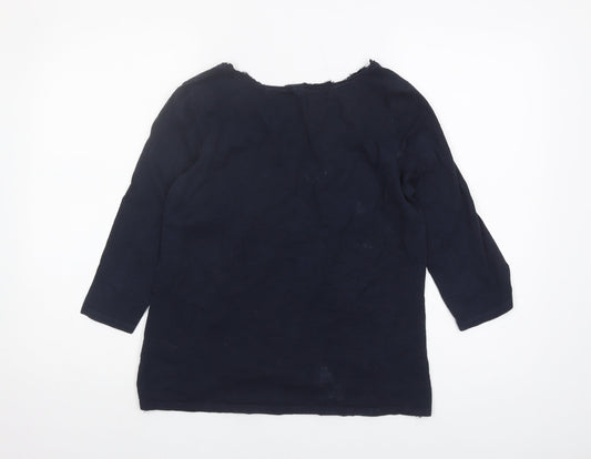 Womens UK Size 12 White Stuff Navy Viscose Blend Blouse