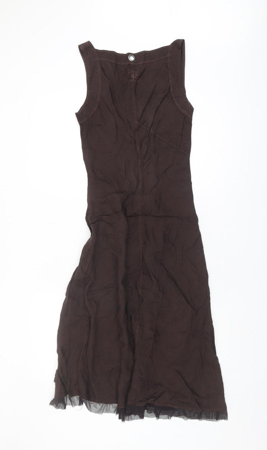 Diesel Women's Brown Sleeveless Viscose Dress M