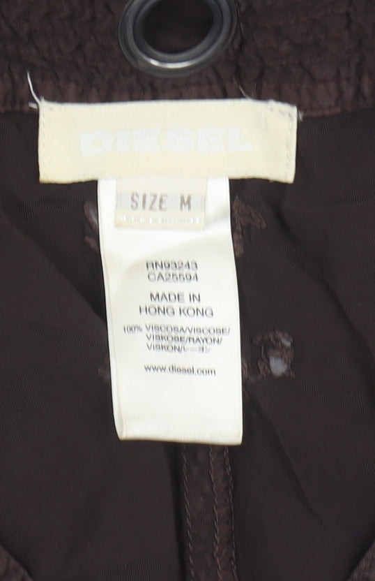 Diesel Women's Brown Sleeveless Viscose Dress M