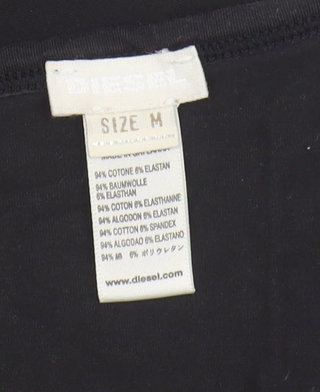 Diesel Women's Black Round Neck T-Shirt - Size M