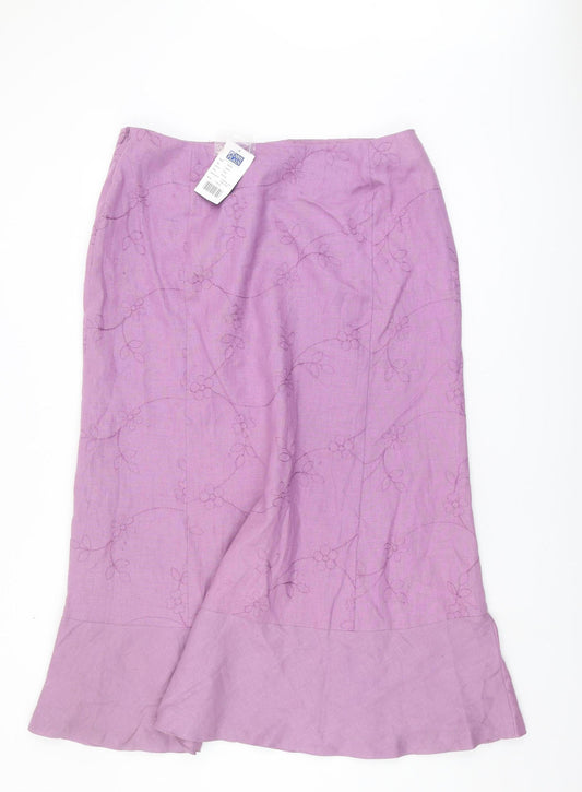 PENNY PLAIN Women's Purple Floral Skirt Size 18