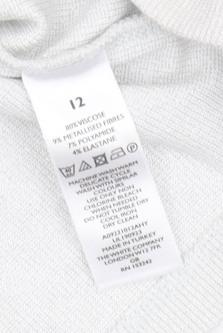 The White Company Women's White Long Sleeve Knit Top