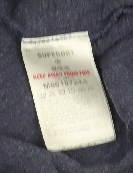 Superdry Blue Men's T-Shirt M Long Sleeve Crew Neck