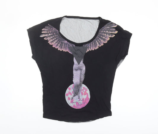 Diesel Women's Black Graphic T-Shirt Medium